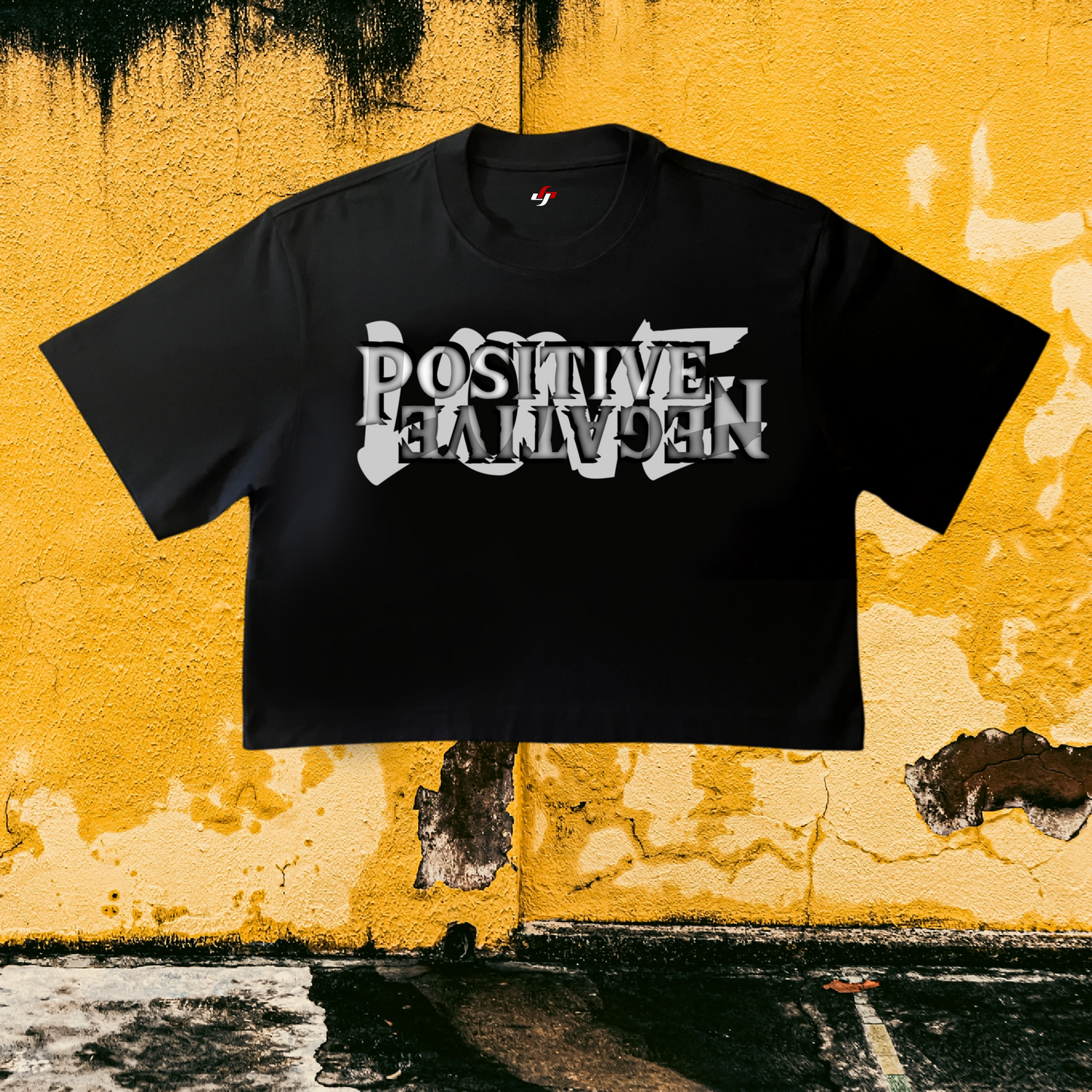 CLARITY Women's Black Crop Tee - Positive Negative design