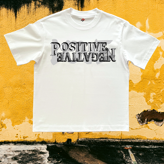 CLARITY White Tee - Positive Negative design
