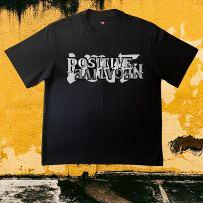 CLARITY Black Tee - Positive Negative design